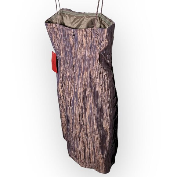 JS Collections Iridescent Mauve Spaghetti Strap Layered Cocktail Dress Sz 12 HTF - Picture 7 of 15